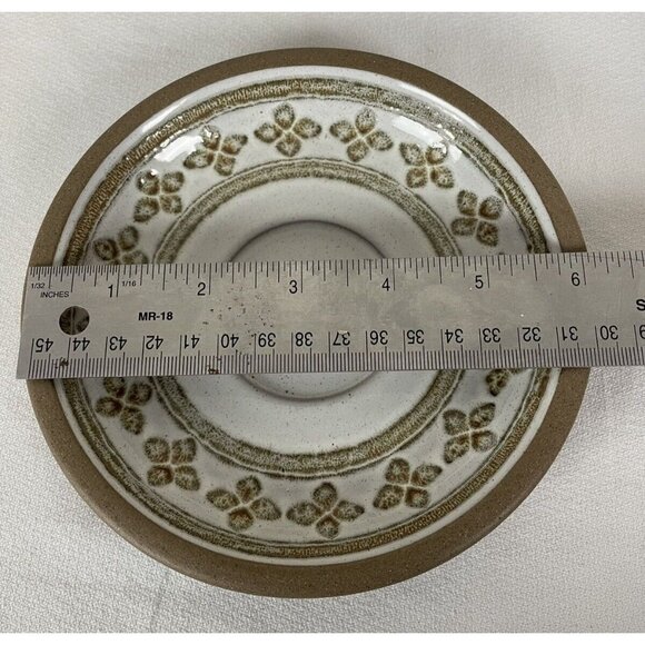 Midwinter Stoneware Saucers Set Of 2 Small Plates Floral Brown White - Picture 5 of 6